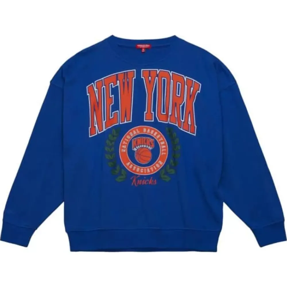 Apparel Mitchell & Ness Hoodies & Sweatshirts-Womens Logo Lt Crew 2.0 New York Knicks