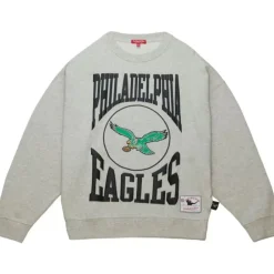 Apparel Mitchell & Ness Hoodies & Sweatshirts-Women'S Logo Lt Crew 3.0 Philadelphia Eagles