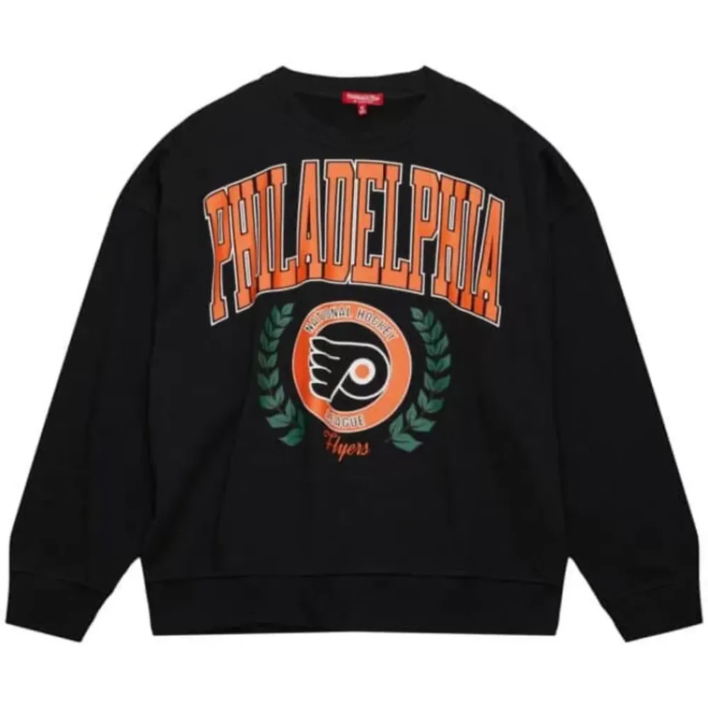 Apparel Mitchell & Ness Hoodies & Sweatshirts-Womens Logo Lt Crew 2.0 Philadelphia Flyers
