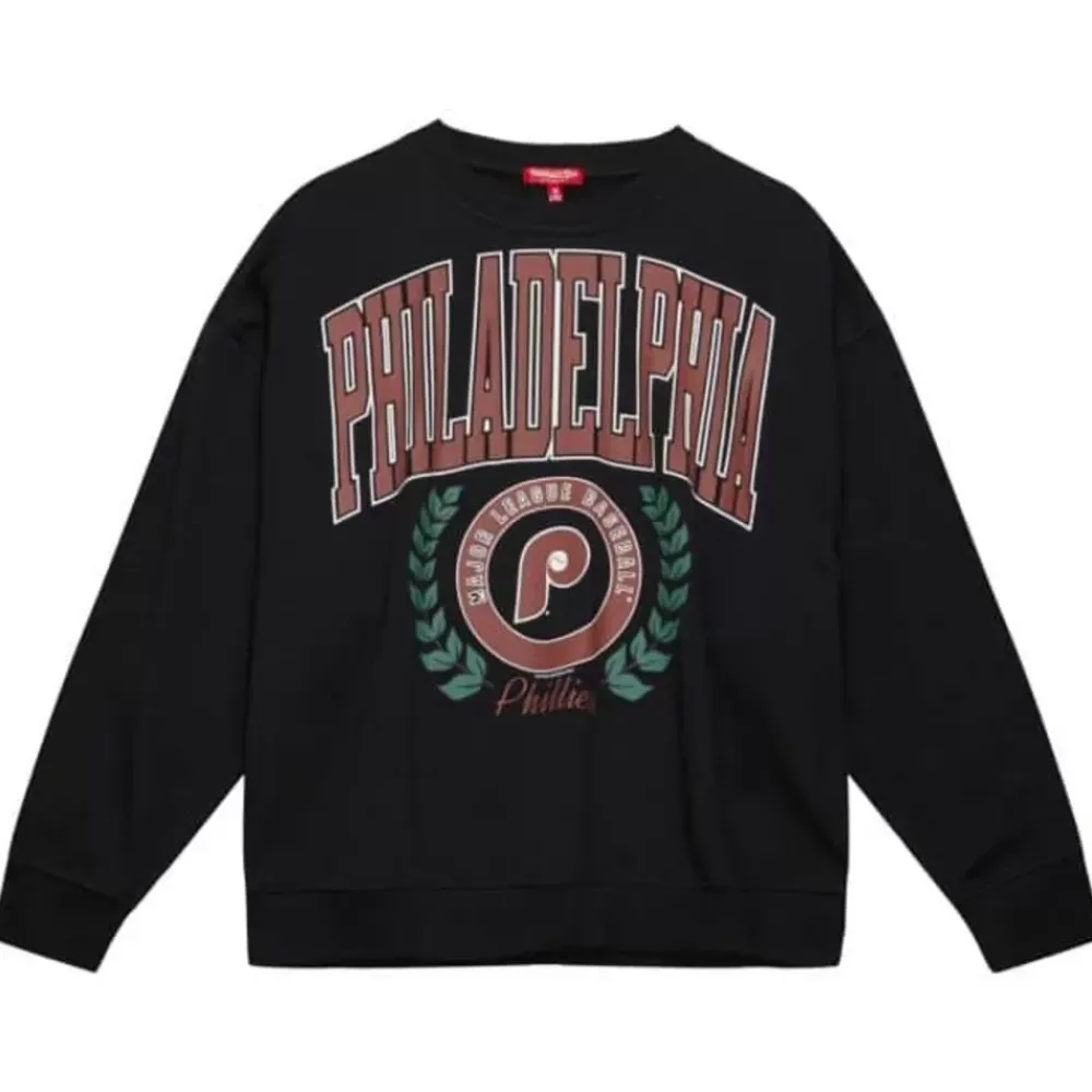 Apparel Mitchell & Ness Hoodies & Sweatshirts-Womens Logo Lt Crew 2.0 Philadelphia Phillies