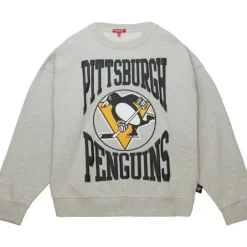 Apparel Mitchell & Ness Hoodies & Sweatshirts-Women'S Logo Lt Crew 3.0 Pittsburgh Penguins