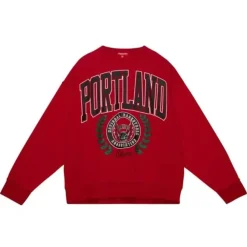 Apparel Mitchell & Ness Hoodies & Sweatshirts-Womens Logo Lt Crew 2.0 Portland Trail Blazers