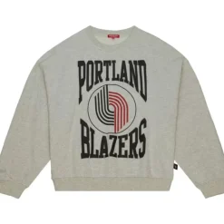 Apparel Mitchell & Ness Hoodies & Sweatshirts-Women'S Logo Lt Crew 3.0 Portland Trail Blazers