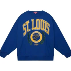 Apparel Mitchell & Ness Hoodies & Sweatshirts-Womens Logo Lt Crew 2.0 St. Louis Blues