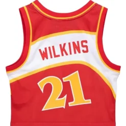 Apparel Mitchell & Ness T-Shirts & Tops-Womens N&N Crop Tank Atlanta Hawks 1986 Dominique Wilkins