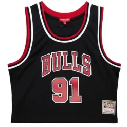 Apparel Mitchell & Ness T-Shirts & Tops-Womens N&N Crop Tank Chicago Bulls 1997 Dennis Rodman