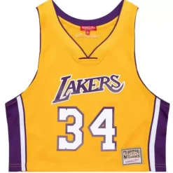 Apparel Mitchell & Ness T-Shirts & Tops-Womens N&N Crop Tank Los Angeles Lakers 1999 Shaquille O'Neal