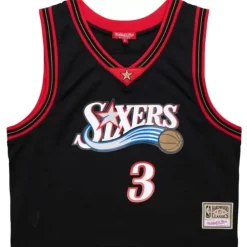 Apparel Mitchell & Ness T-Shirts & Tops-Womens N&N Crop Tank Philadelphia 76Ers 2000 Allen Iverson