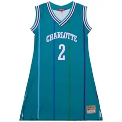 Apparel Mitchell & Ness T-Shirts & Tops-Womens N&N Jersey Dress Charlotte Hornets 1992 Larry Johnson