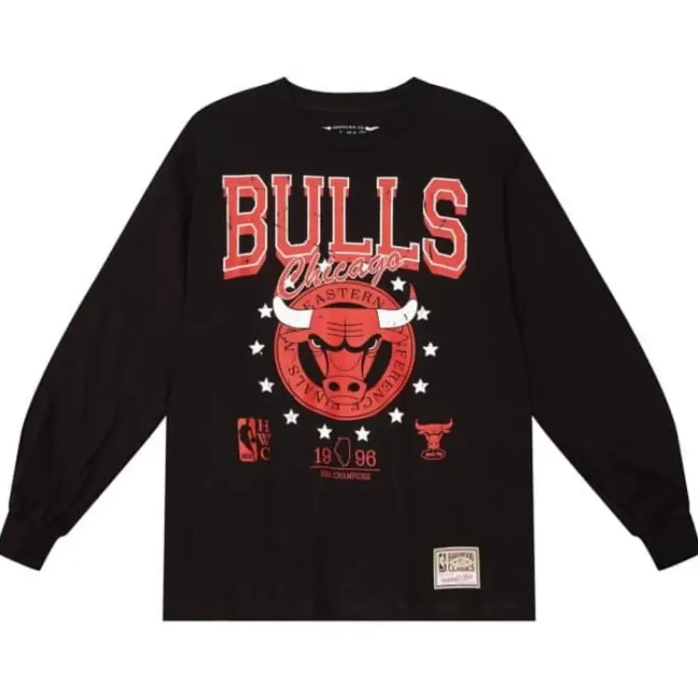 Apparel Mitchell & Ness T-Shirts & Tops-Womens Oversized Ls Tee Chicago Bulls