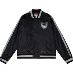 Apparel Mitchell & Ness Jackets & Outerwear-Women'S Raglan Satin Jacket Oakland Raiders