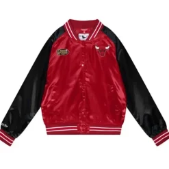 Apparel Mitchell & Ness Jackets & Outerwear-Womens Satin Jacket 2.0 Chicago Bulls
