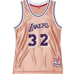 Jerseys Mitchell & Ness -Womens 75Th Anniversary Rose Gold Swingman Magic Johnson Los Angeles Lakers 1984-85 Jersey
