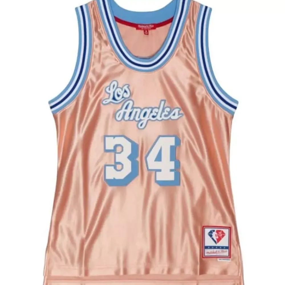 Jerseys Mitchell & Ness -Womens 75Th Anniversary Rose Gold Swingman Shaquille O'Neal Los Angeles Lakers 1996-97 Jersey
