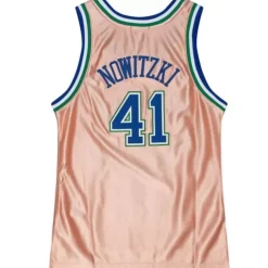 Jerseys Mitchell & Ness -Womens 75Th Anniversary Rose Gold Swingman Dirk Nowitzki Dallas Mavericks 1998-99 Jersey