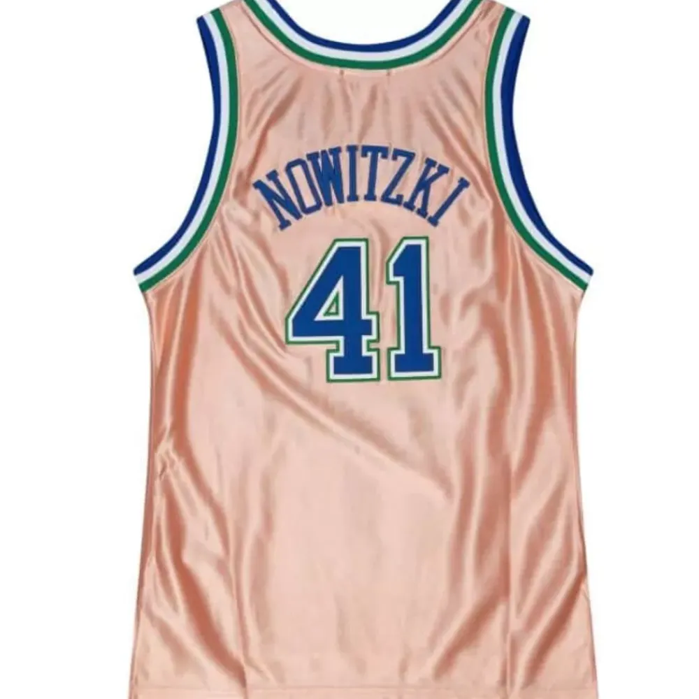 Jerseys Mitchell & Ness -Womens 75Th Anniversary Rose Gold Swingman Dirk Nowitzki Dallas Mavericks 1998-99 Jersey