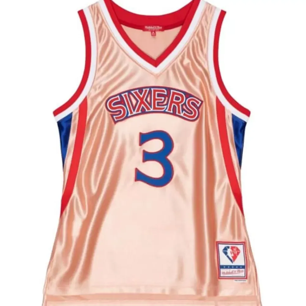 Jerseys Mitchell & Ness -Womens 75Th Anniversary Rose Gold Swingman Allen Iverson Philadelphia 76Ers 1996-97 Jersey