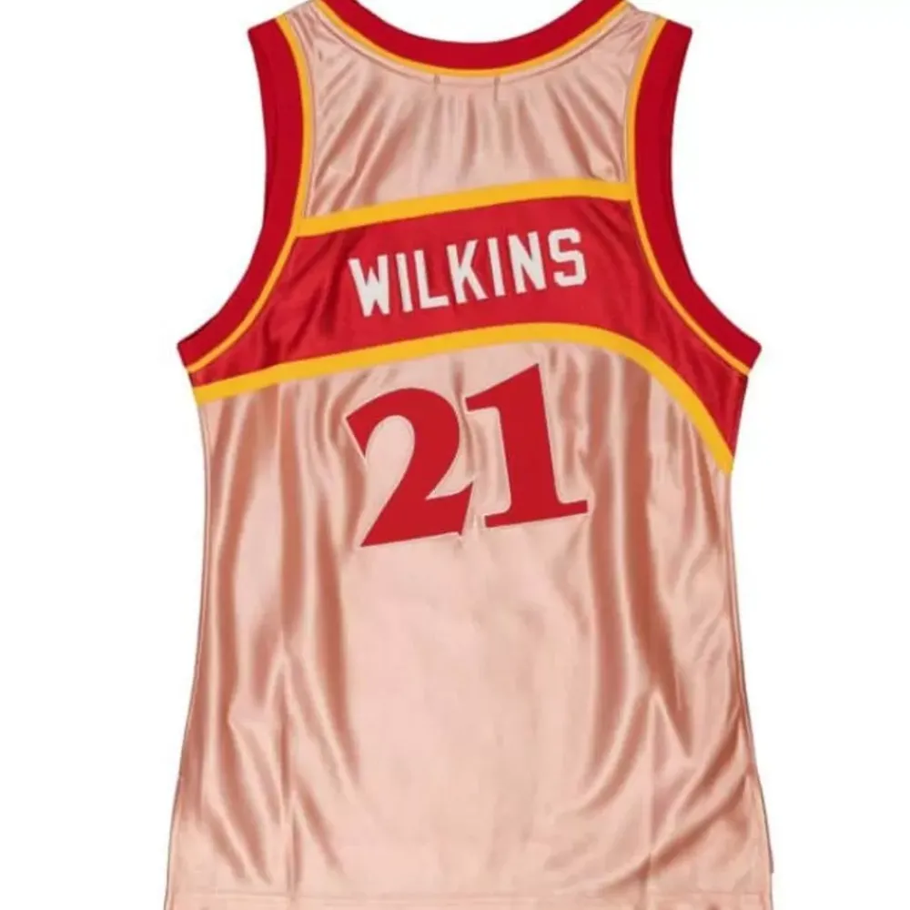 Jerseys Mitchell & Ness -Womens 75Th Anniversary Rose Gold Swingman Dominique Wilkins Atlanta Hawks 1986-87 Jersey