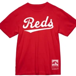 Apparel Mitchell & Ness T-Shirts & Tops-Wordmark 1 Tee Cincinnati Reds