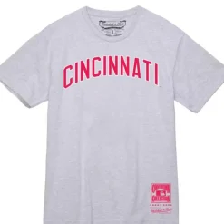 Apparel Mitchell & Ness T-Shirts & Tops-Wordmark 2 Tee Cincinnati Reds