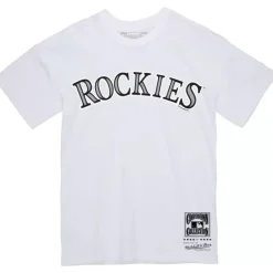 Apparel Mitchell & Ness T-Shirts & Tops-Wordmark 2 Tee Colorado Rockies