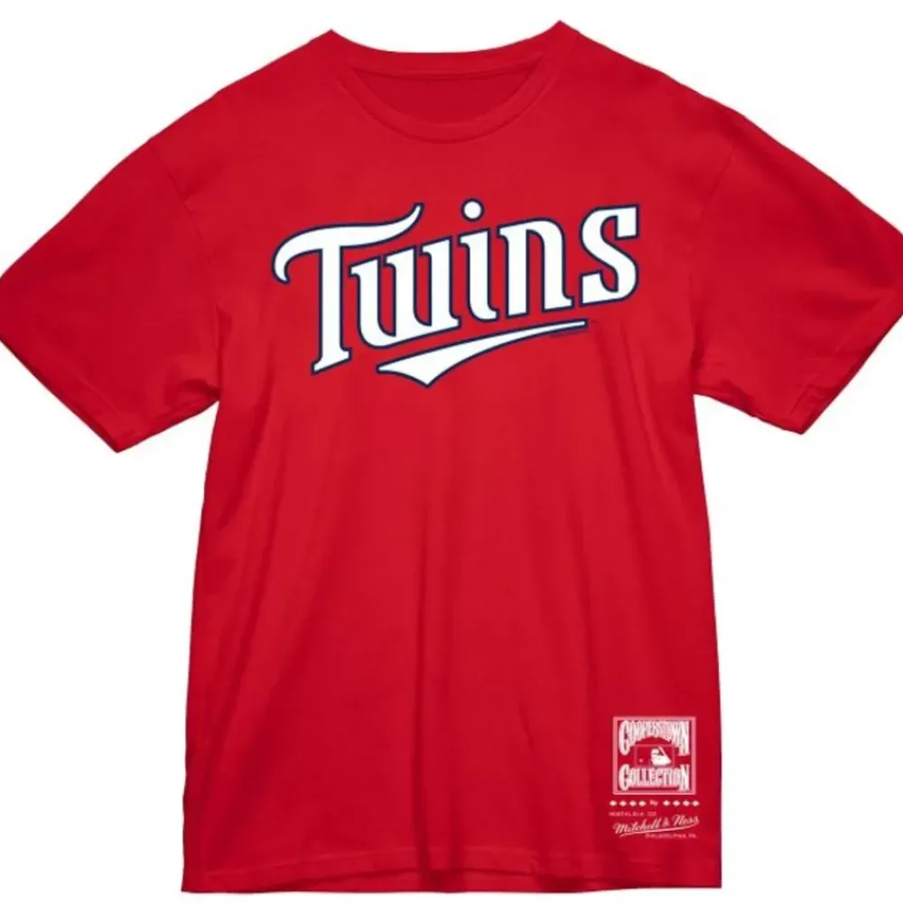 Apparel Mitchell & Ness T-Shirts & Tops-Wordmark 2 Tee Minnesota Twins