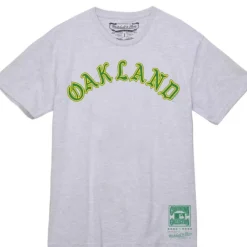 Apparel Mitchell & Ness T-Shirts & Tops-Wordmark 1 Tee Oakland Athletics