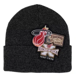 Headwear Mitchell & Ness -Xl Logo Patch Knit Hwc Miami Heat
